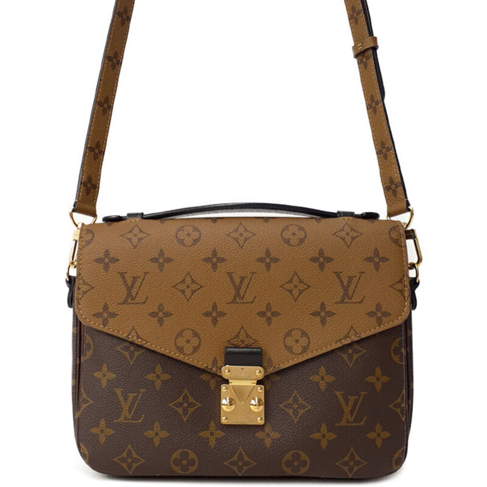 Louis Vuitton Monogram Leather Brown Reverse Pochette Metis Bag